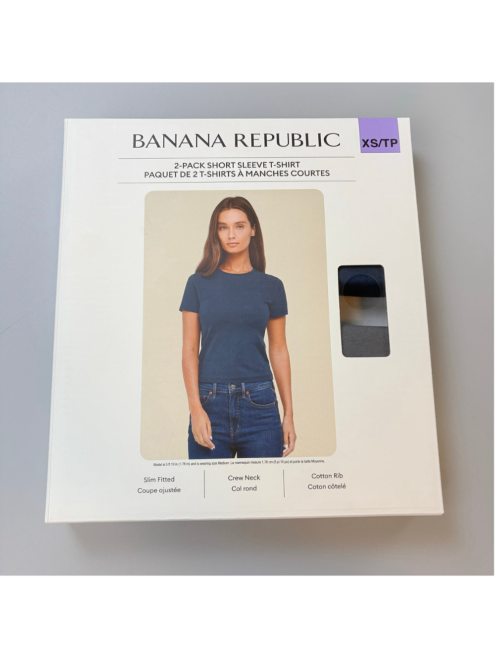Banana Republic T-Shirts XS Blue Grey 2-Pack Minimalist Capsule Wardrobe Basic